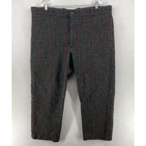 JOHNSON WOOLEN MILLS Pant Men 42x27 Adirondack Plaid Heavy Wool Hunting Gray VTG